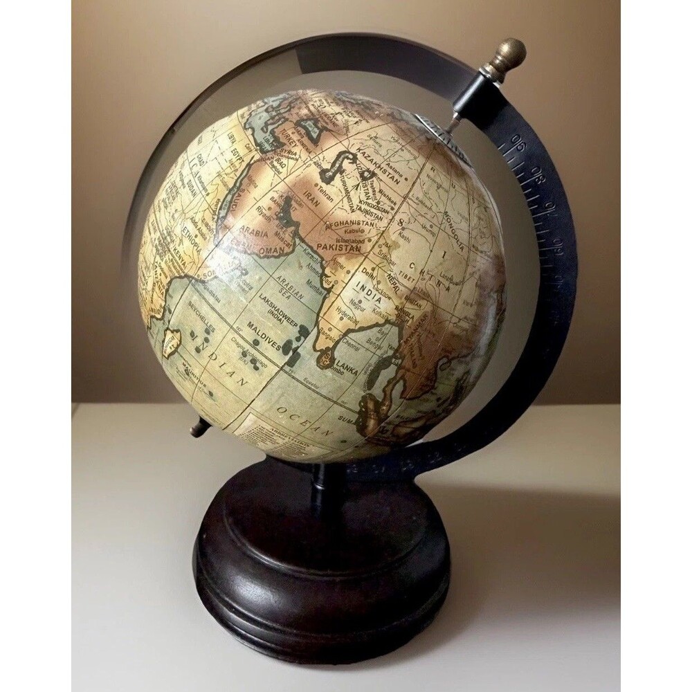Tabletop World Globe Earth Home Essentials And Beyond Wooden Medium Size